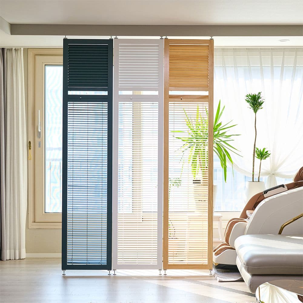 까사라움 갤러리 블라인드 원목 인테리어 가벽 파티션 3color