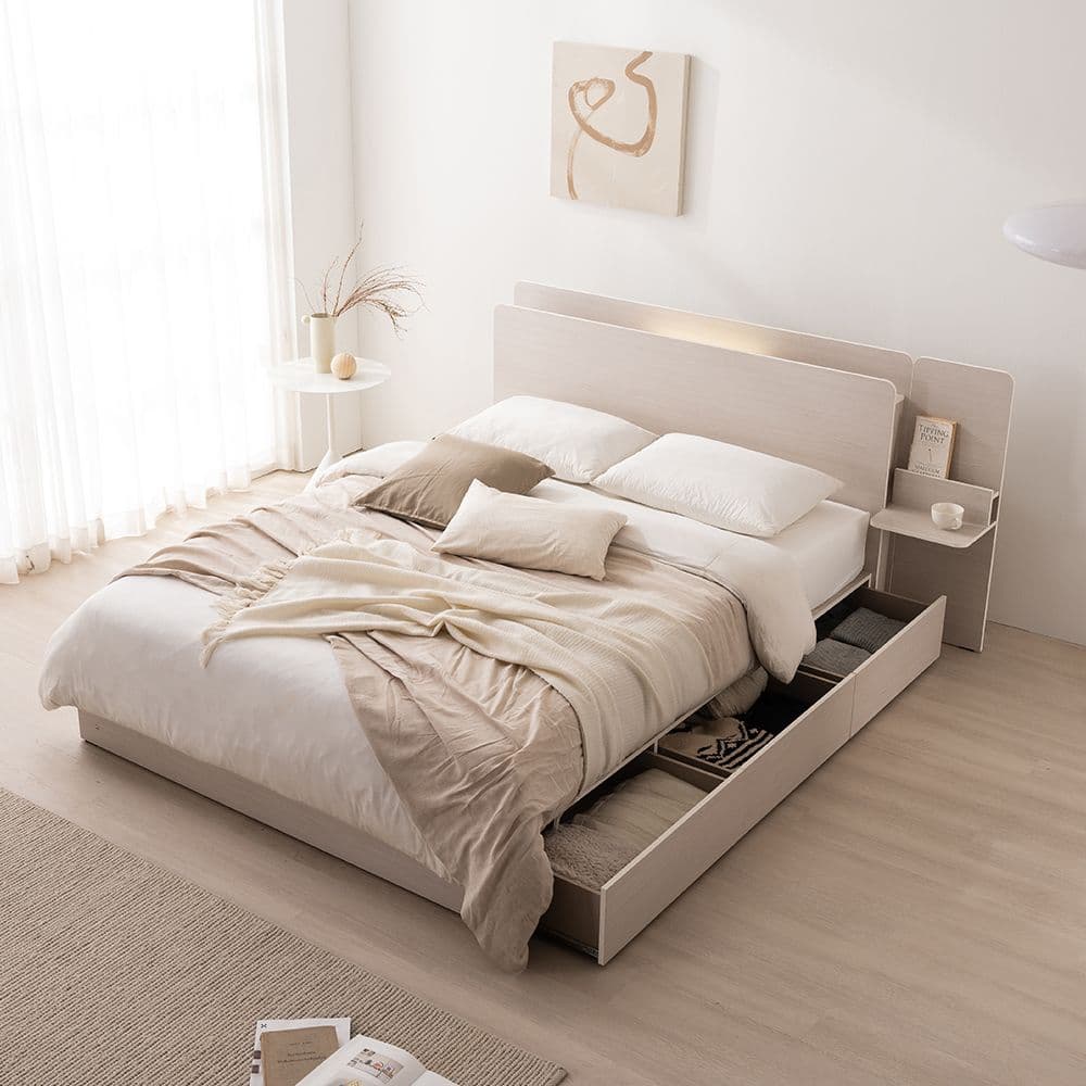 요즘공간 시에론 베이직 수납형 침대 SS/Q 2colors (매트추가)