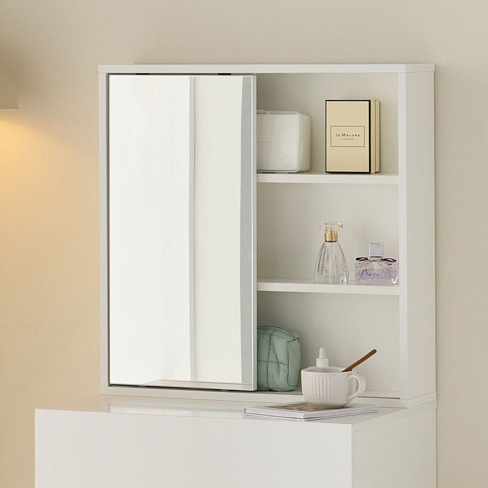 인디우드 수납 E0 슬라이딩 거울 화장대 상부 600