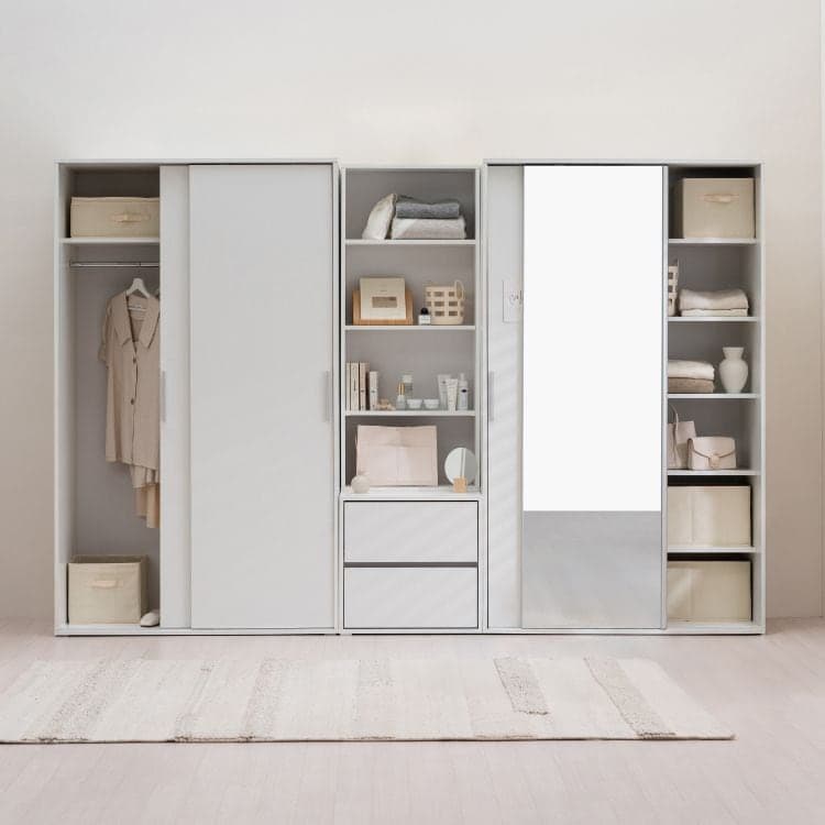 오트밀하우스 디베 슬라이딩 옷장 1200 행거장