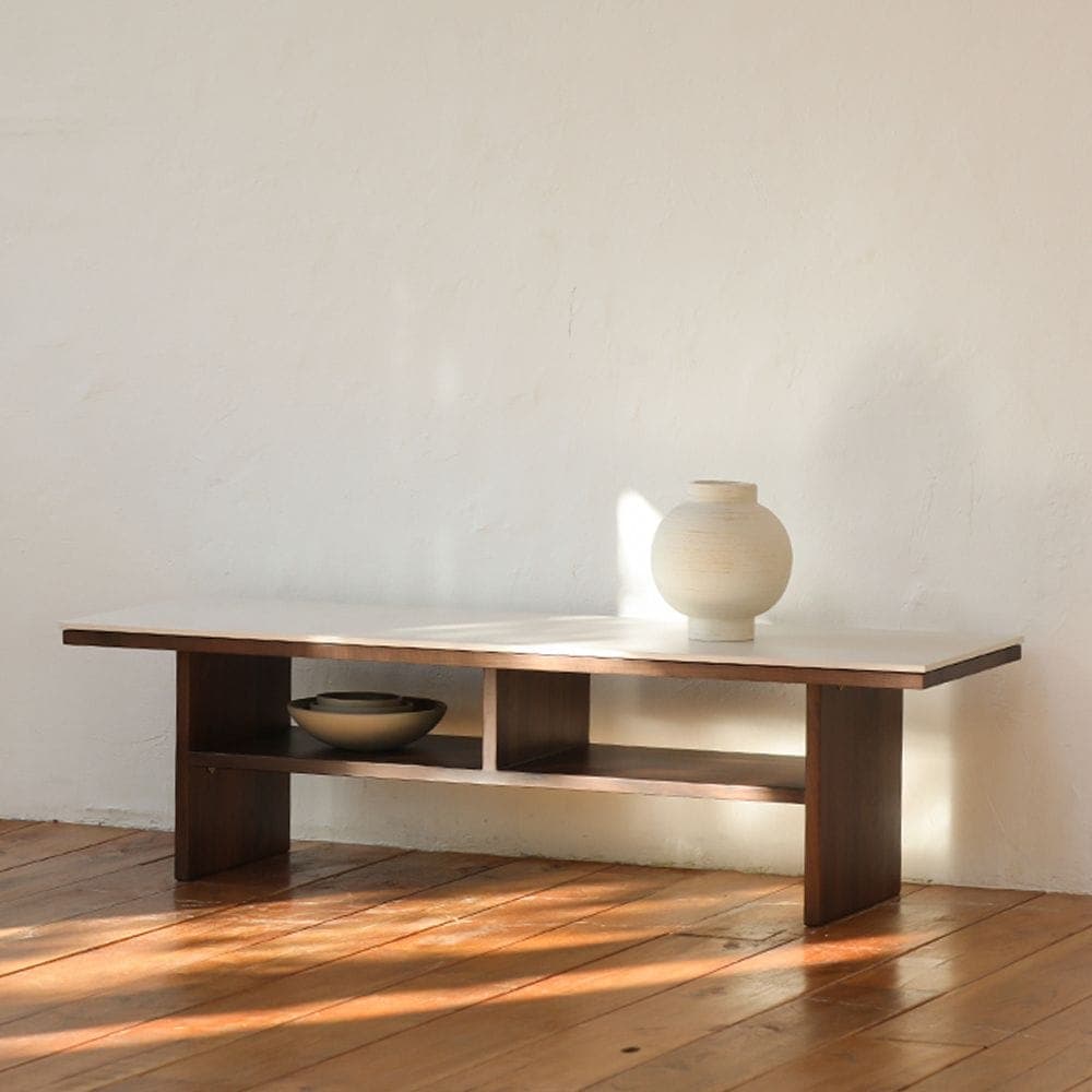 라미에스 아이반 월넛 원목 TV 선반 다이 세라믹 거실장 1200