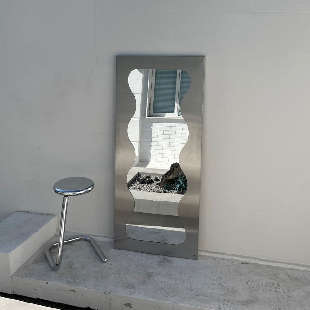 어썸프레임 스테인리스 웨이브 전신거울