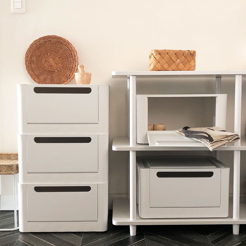 위즈홈 모듈 수납장 리빙박스 옷 수납 박스 옷장 팬트리 정리함(40L) 2colors