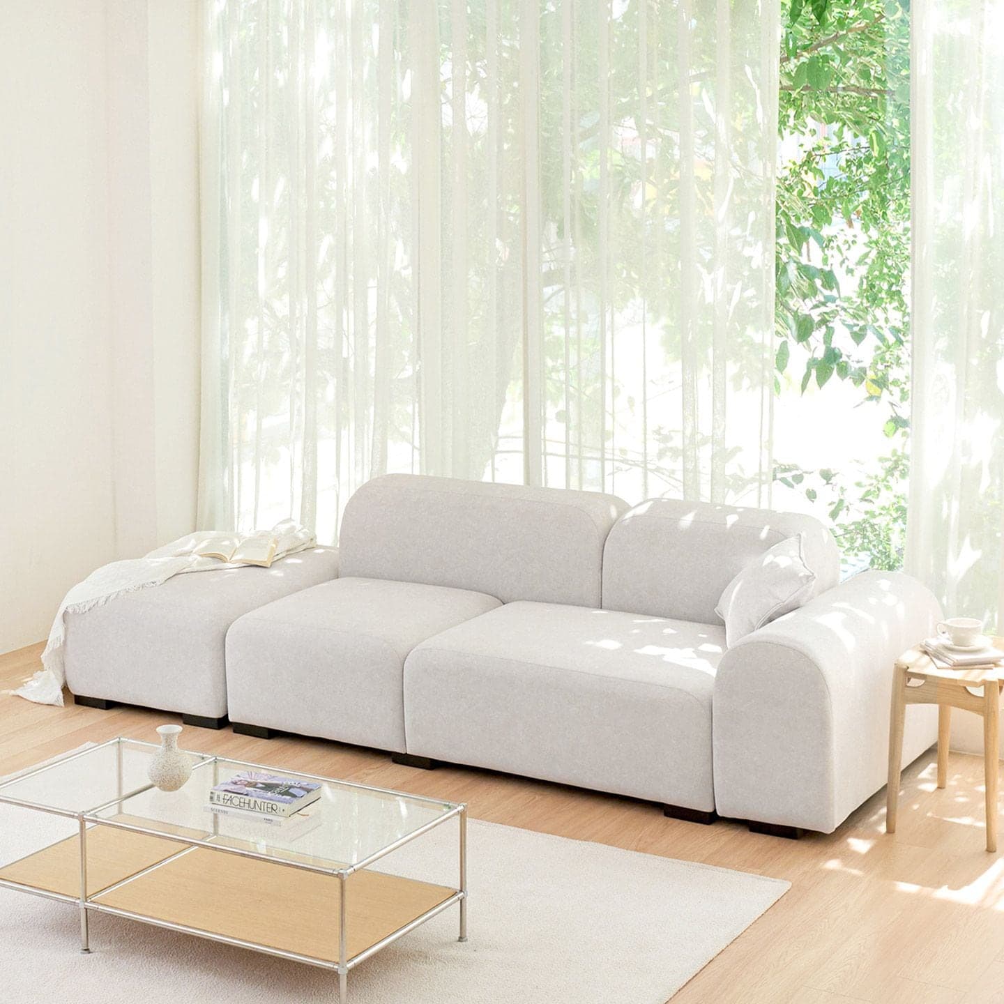 데일리리빙 데일리리빙 루나  조야 패브릭 모듈 3인용 소파 - 최저가 239,000원