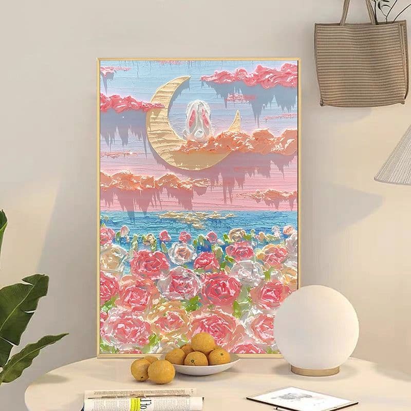 엘와이블루 번호 백드롭 페인팅 키트 재료 DIY 유화 아크릴 거실액자 바다 풍경화 명화 그림