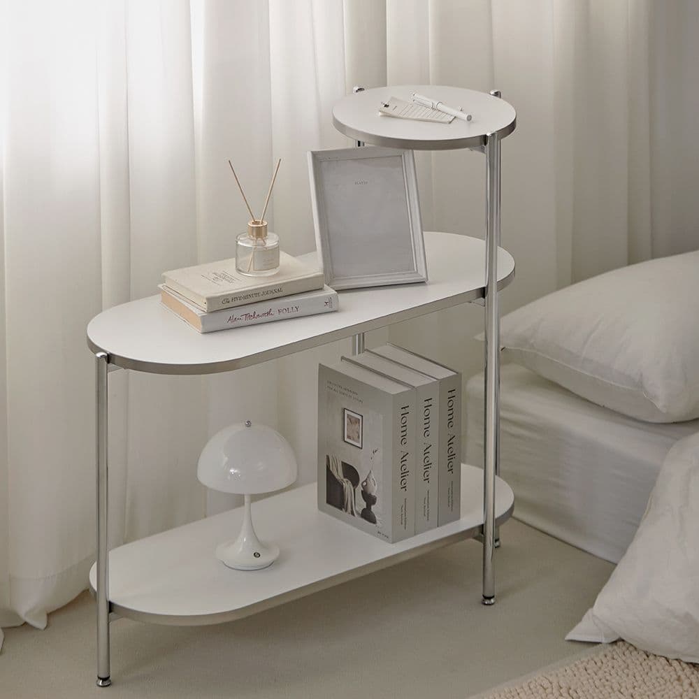 퍼니코 3단 라운드 사이드 선반 수납 협탁 테이블 - 최저가 44,900원 (50% 할인)