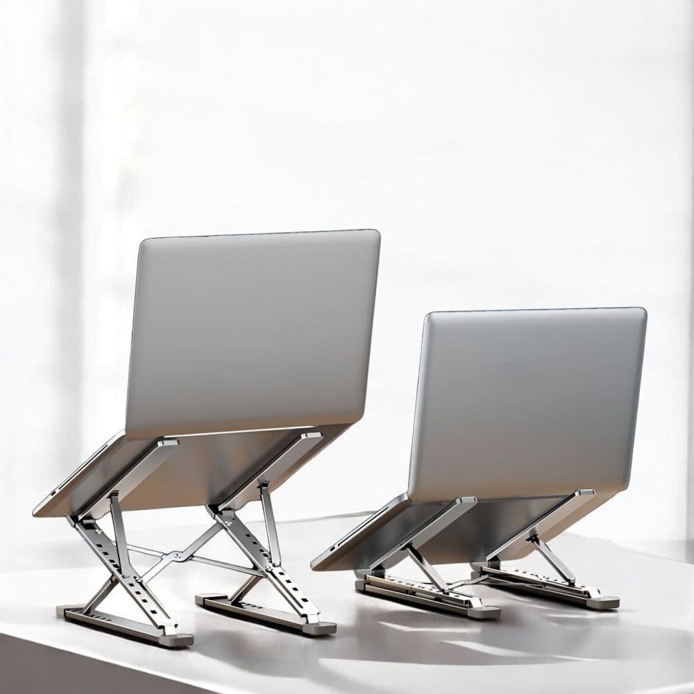 비블럭 휴대용 접이식 알루미늄 노트북 태블릿 거치대 1단 2단 (애플실버)