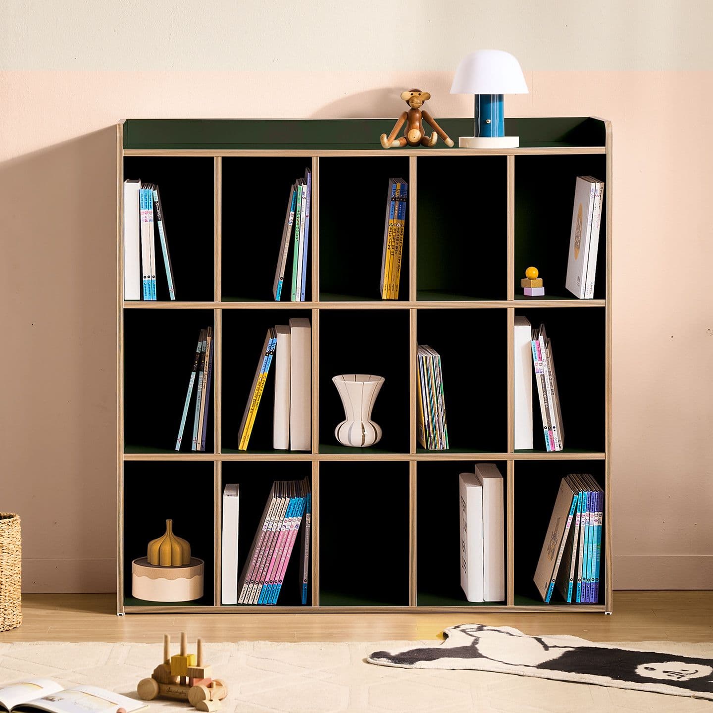 윌로우 페어리 가로 1100 높이 1080 3단 와이드 아기책장 유아책장 어린이책장