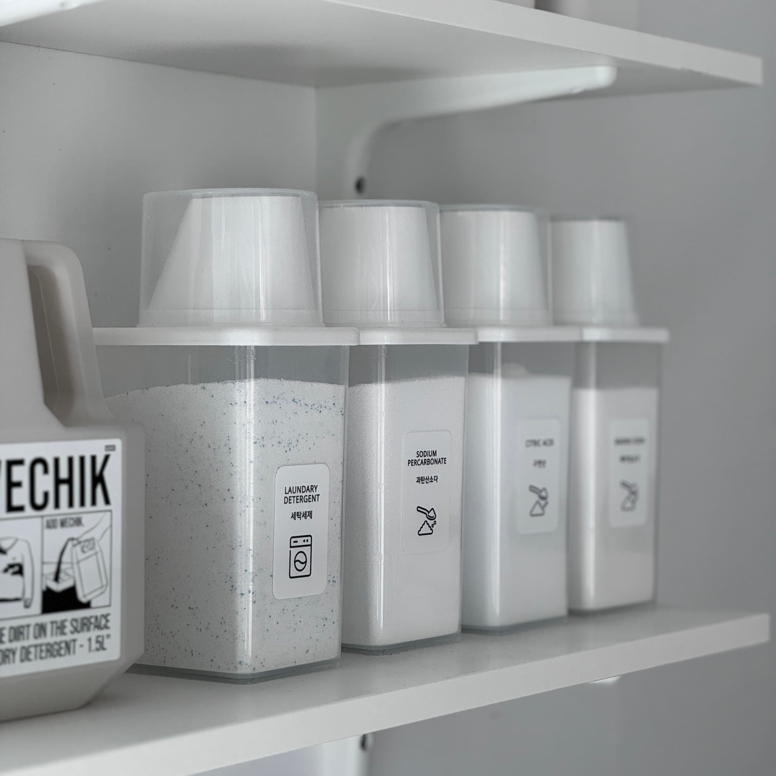 플레이트라벨 가루세제 소분용기 리필용 세탁 세제통 소분통 세제용기