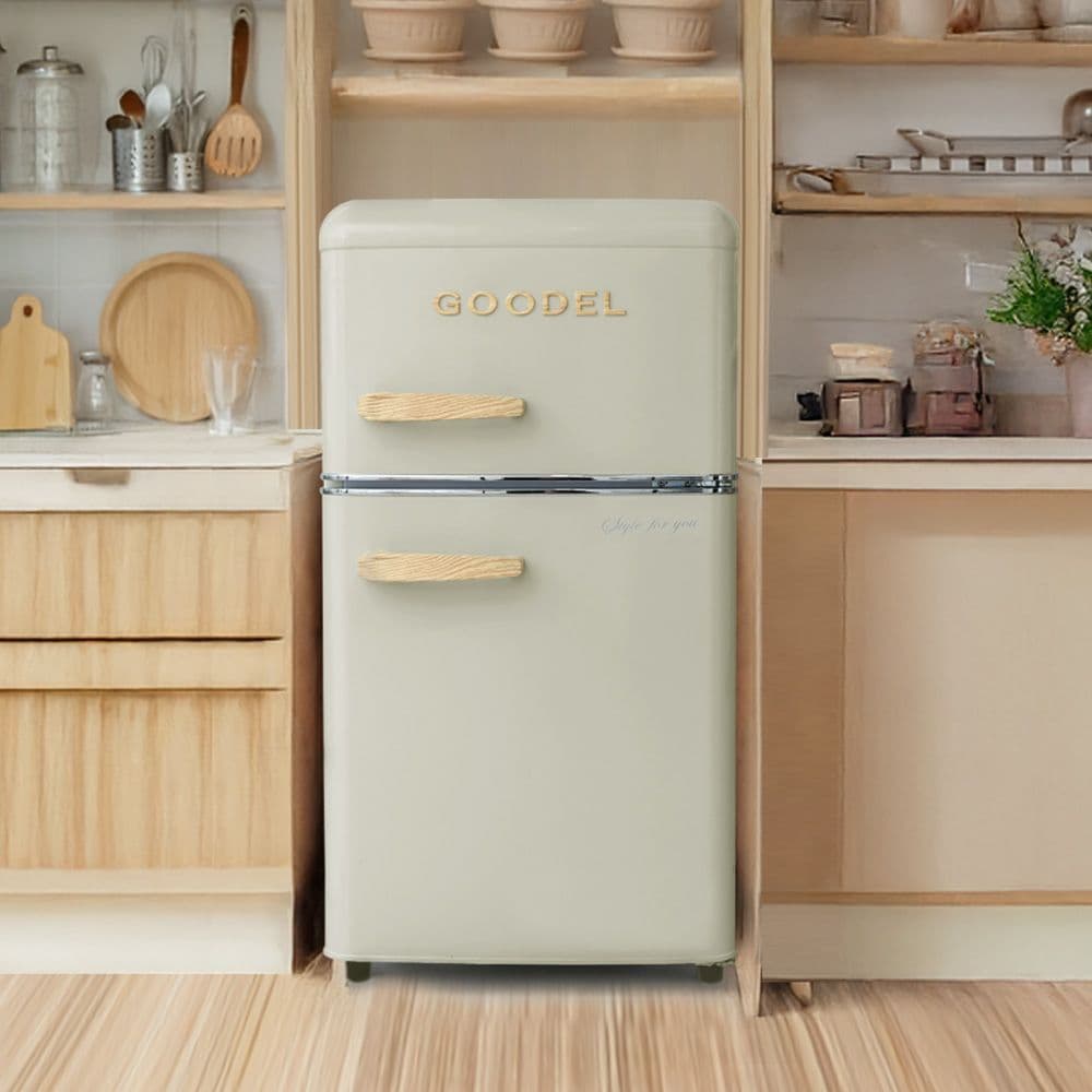 구델 레트로 소형 냉장고 RGD09CDJ 85L 소프트크림 2도어 - 최저가 276,000원