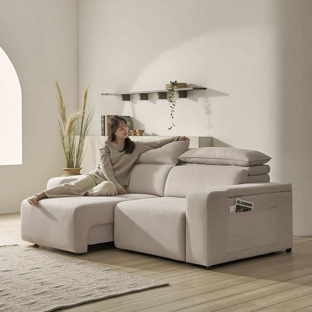 보니애가구 시에나 데이비스 모션 슬라이딩 리클라이너 3인 패브릭 소파