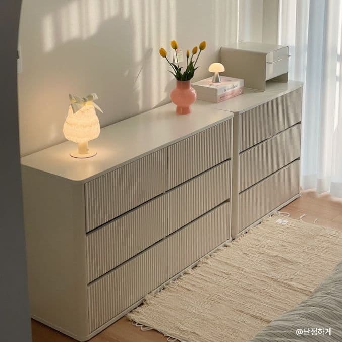 가구의정석 모라 와이드 3단 3칸/6칸 서랍장 800/1200 수납장 (템바보드형/일반형)