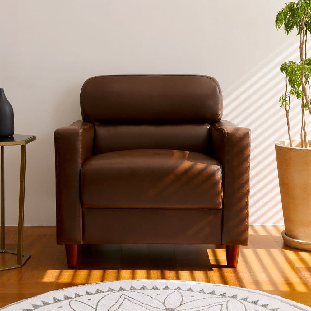 포홈 포홈 모던 아메리칸 체스터 레더 룩 1인소파 - 최저가 122,550원