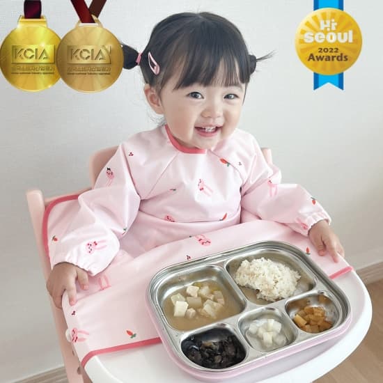 벨베이비 자기주도 턱받이 이유식 아기 식탁일체형 초기 방수 이유식가운 유아