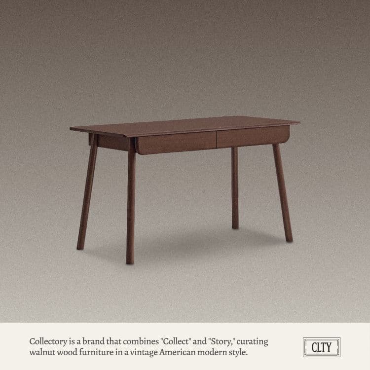 컬렉토리 카이토 월넛 원목 데스크 책상 3sizes