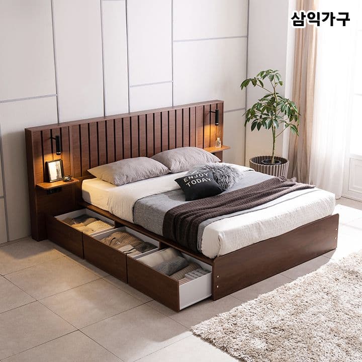 삼익가구 호텔컬렉션 프리미엄 레온 어메이징 빅수납 침대