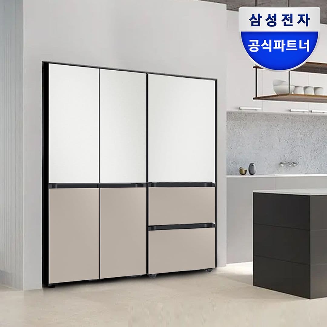 삼성전자 키친핏 냉장고 김치냉장고 RM70F63R2ZG+RQ33DB74D2AP 화이트+베이지 - 최저가 3,499,008원