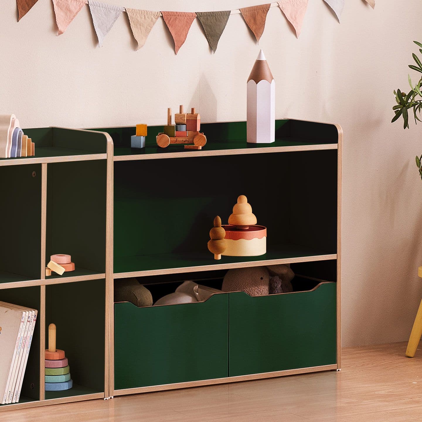 윌로우 페어리 가로 800 높이 750 전면 2단책장 교구장