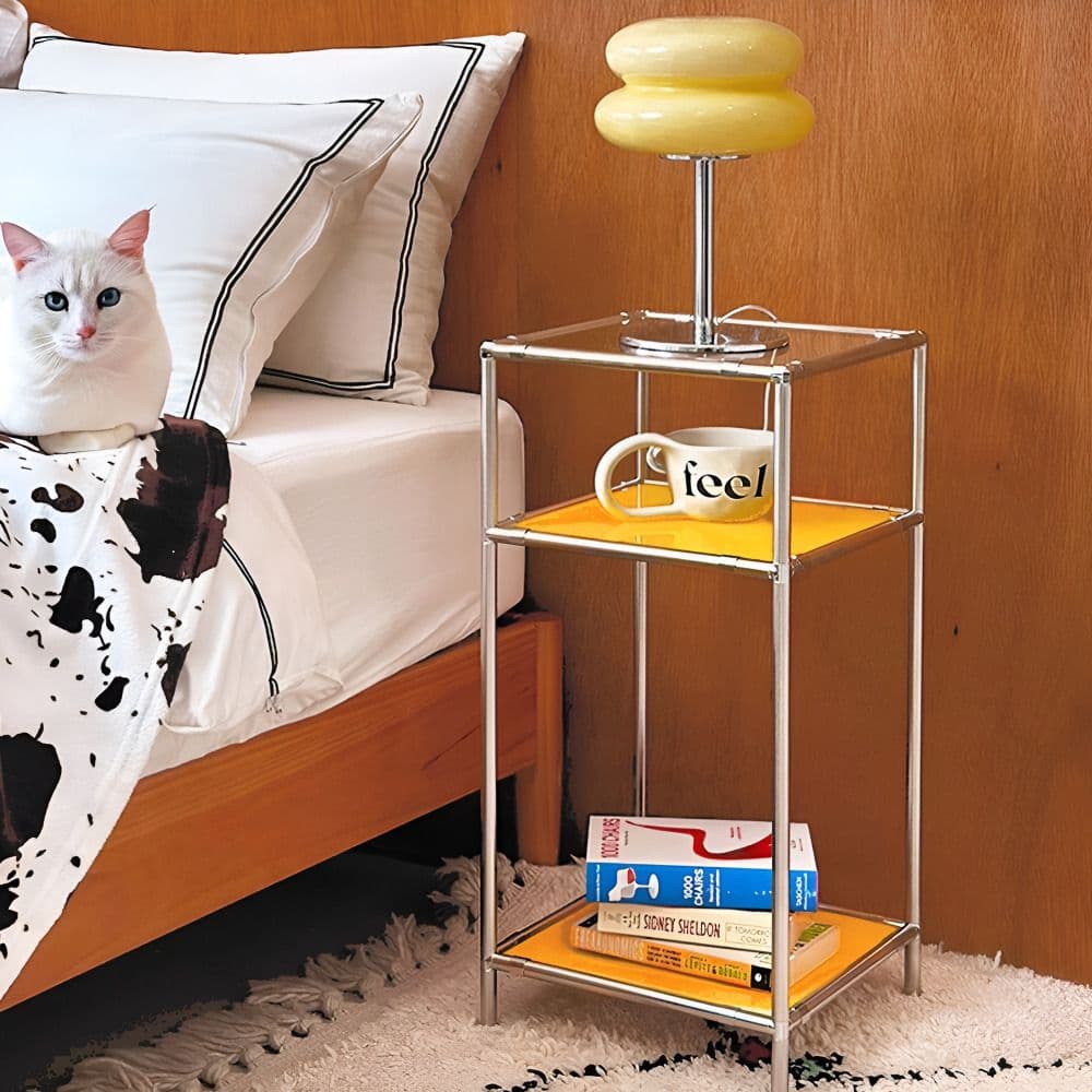 더블에프컬러랩 B-2 B-3 모듈 사이드테이블 - 미드센츄리모던 콤비락 강화유리 9colors