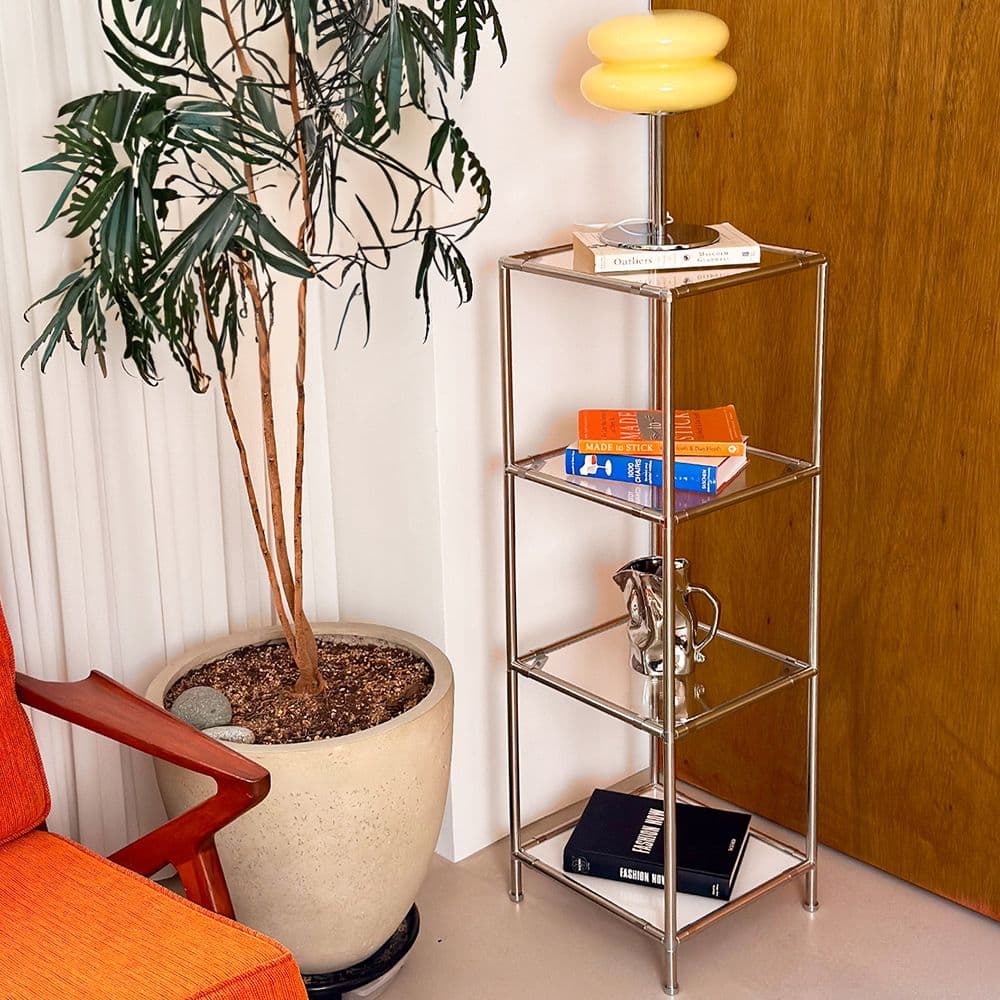 더블에프컬러랩 A-4 모듈 코너장 4단 - 미드센츄리모던 콤비락 강화유리 9colors - 최저가 94,905원