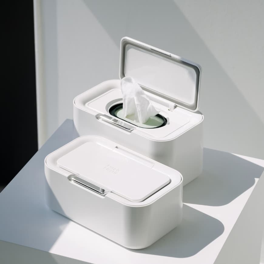 퍼플플라스틱 초간편 원터치 촉촉한 이중실리콘 물티슈 디스펜서 케이스 (2size)