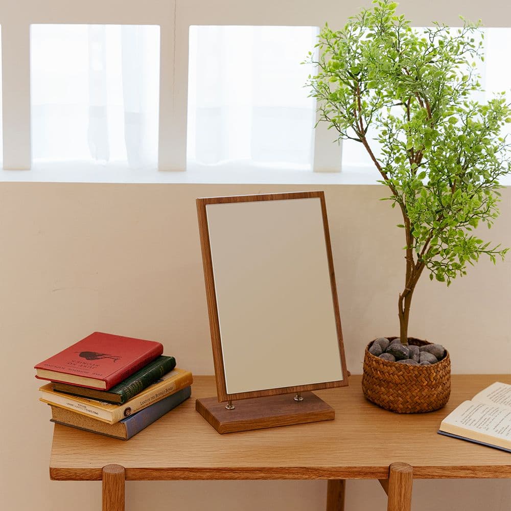 소소모소 소소모소 2단 조절 회전 거울 대 (오크)