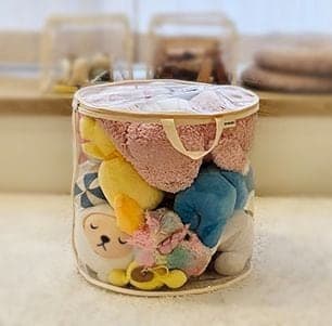하이하트 냄새없는 투명 뚜껑형 장난감바구니 블럭 정리함 TPU 재질