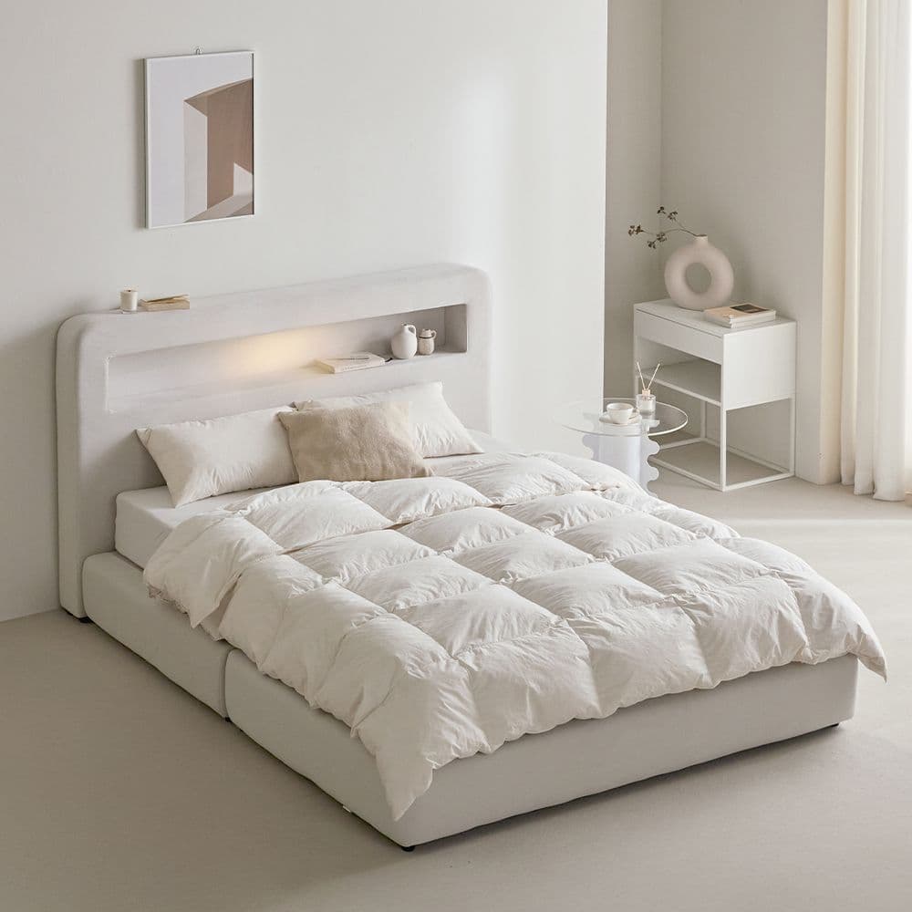 퍼니코 키노 아쿠아텍스 패브릭 LED 조명 침대 프레임 SS/Q/K - 최저가 239,000원