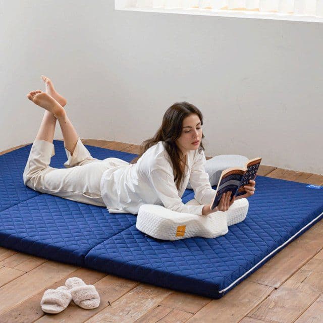 누보레 잠솔솔 허리에 좋은 토퍼매트리스 접이식 침대 바닥 3단 탄탄한 수면매트 MS 네이비 - 최저가 114,840원
