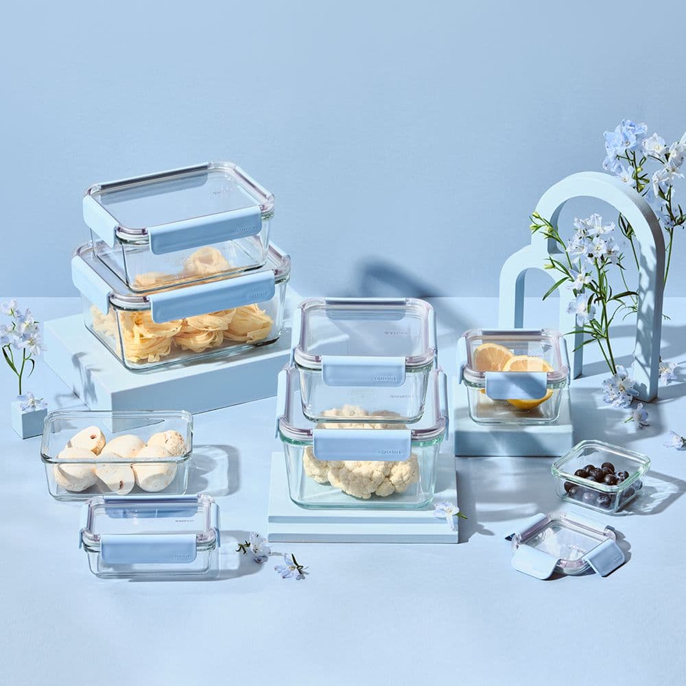 글라스락 글라스락 리프젠 클라우디 블루 혼합 8조 세트