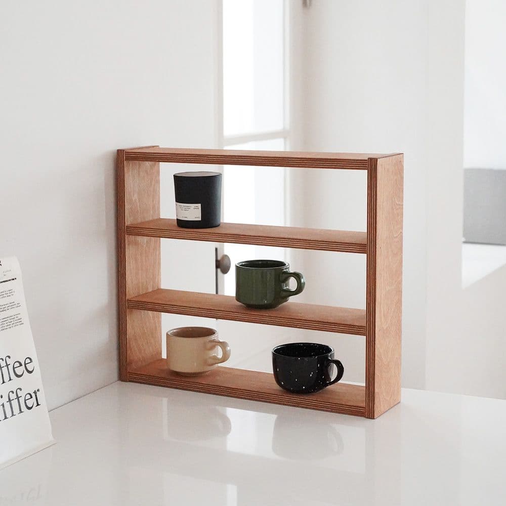 더스트메이커 자작나무 프레임 선반 / 미니 2단 3단 4단 원목 책상 주방 컵 정리대 싱크대 데스크 - 최저가 23,655원