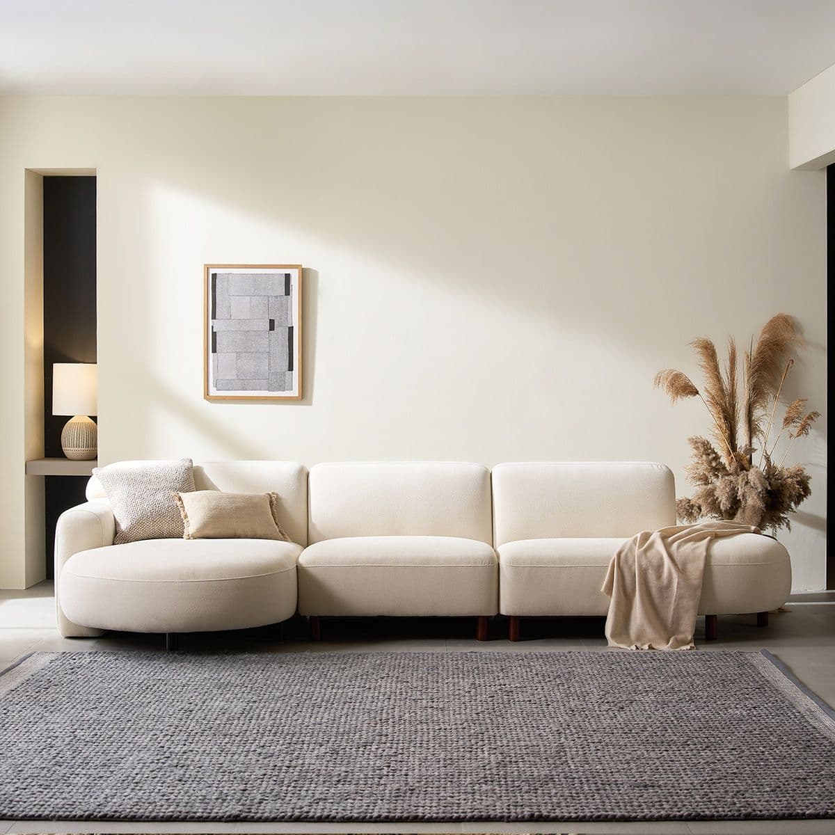 리바트 세계가구 마카다미아 3시트 w3380 패브릭 소파 카우치형(4인용) - 최저가 988,140원