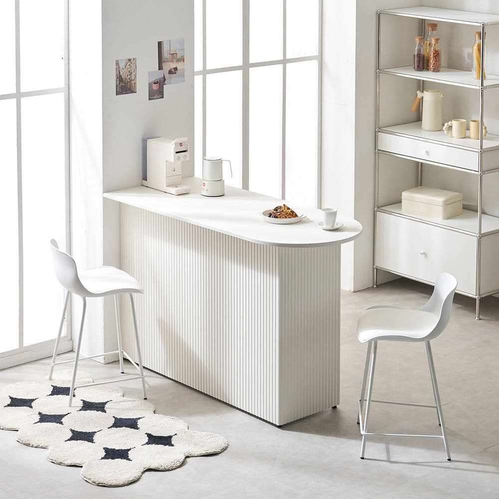 나무뜰 리프 E0 템바보드 반타원형 홈바 테이블 아일랜드 식탁 1000 / 1400 / 1600 - 최저가 139,000원