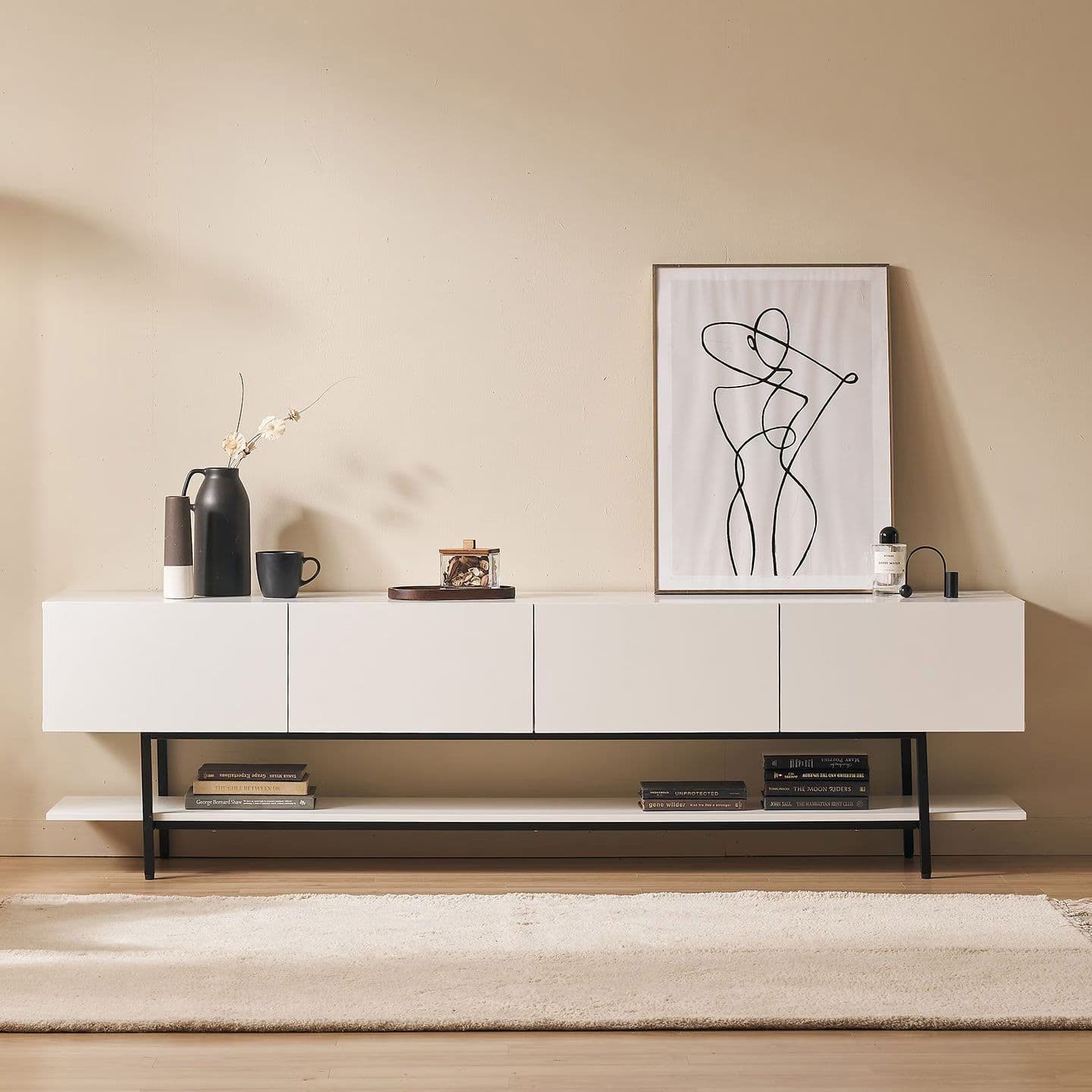 잉글랜더 체스티 화이트 높은거실장 티비다이 2000 - 최저가 129,000원