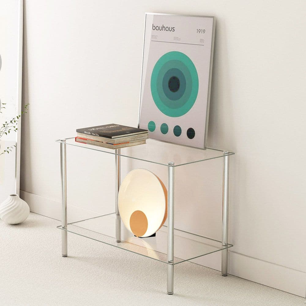 키모 스텐 미드센츄리 모듈 유리 선반 2단 진열장 - 최저가 27,400원