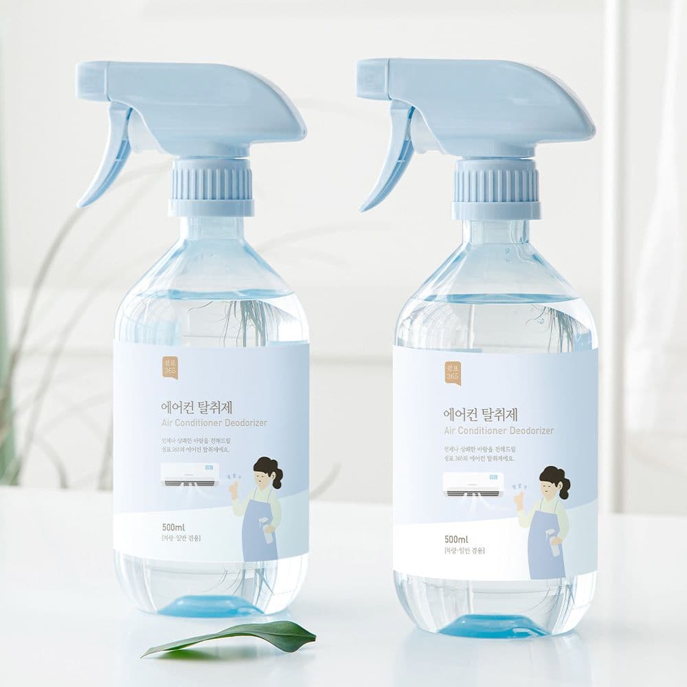 쉼표365 1+1 에어컨 탈취제 500ml 냄새 제거 자동차 차량 벽걸이 스탠드 겸용 에어컨