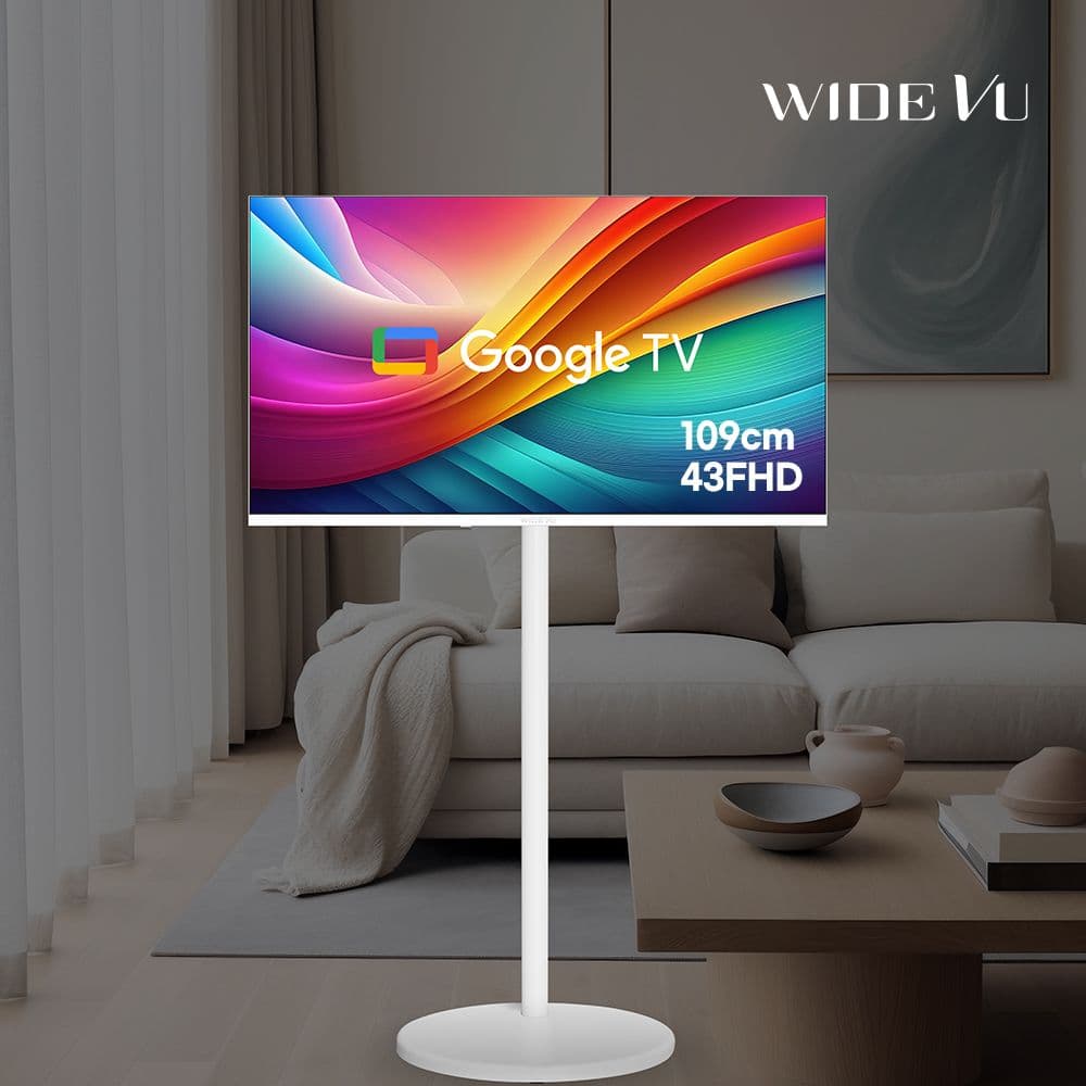 와이드뷰 화이트에디션 구글스마트 109cm(43인치) FHD TV 와이드무빙뷰 삼탠바이미 거치가능 - 최저가 256,000원