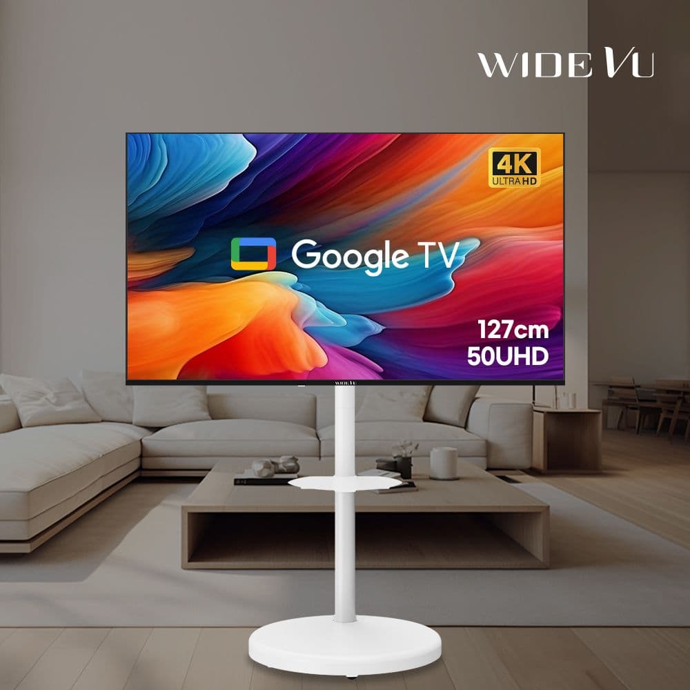 와이드뷰 와이드무빙뷰 구글스마트 127cm(50인치) 4K UHD TV 삼탠바이미 스탠드 셋트