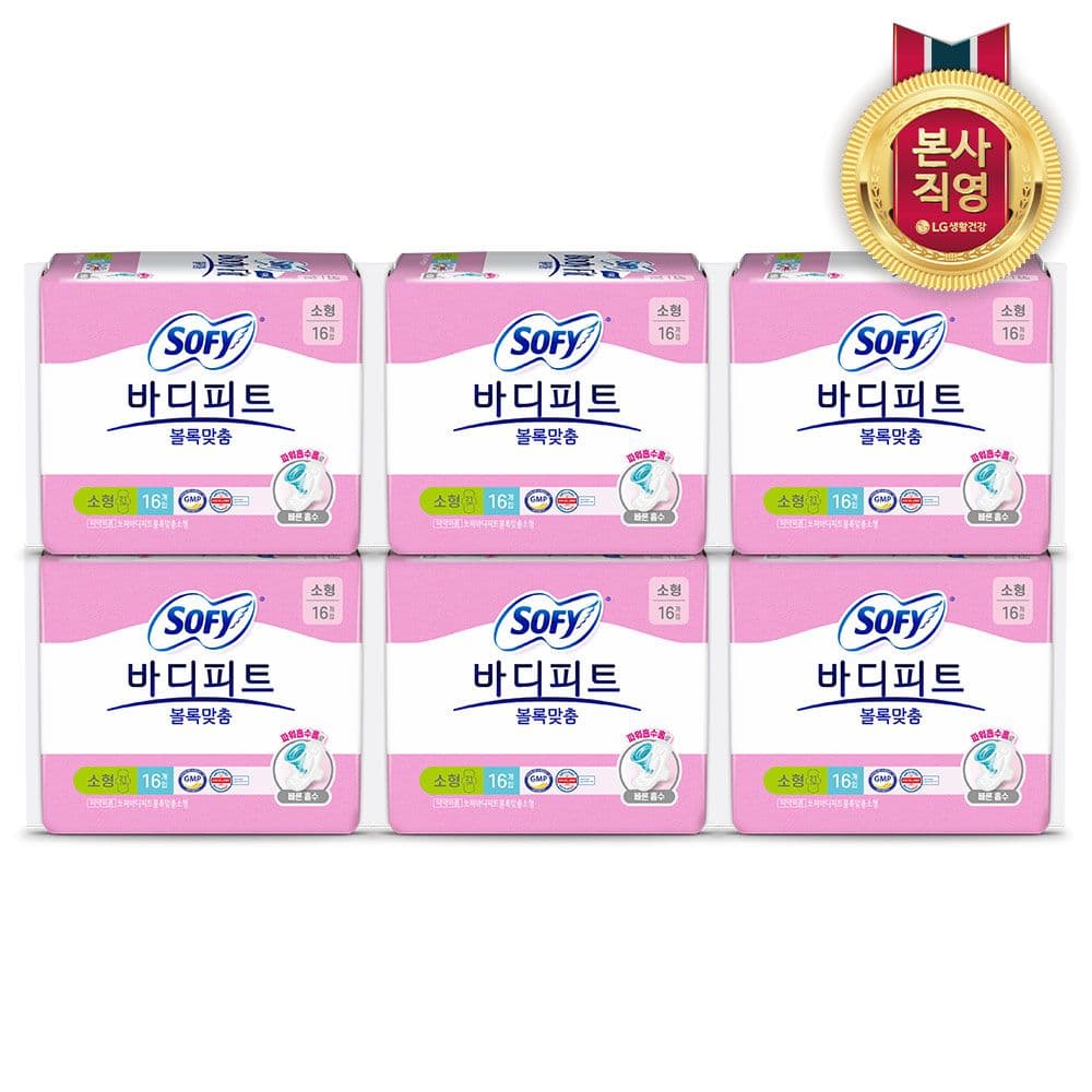 LG생활건강 쏘피 바디피트 볼록맞춤 소형 16P x 6개