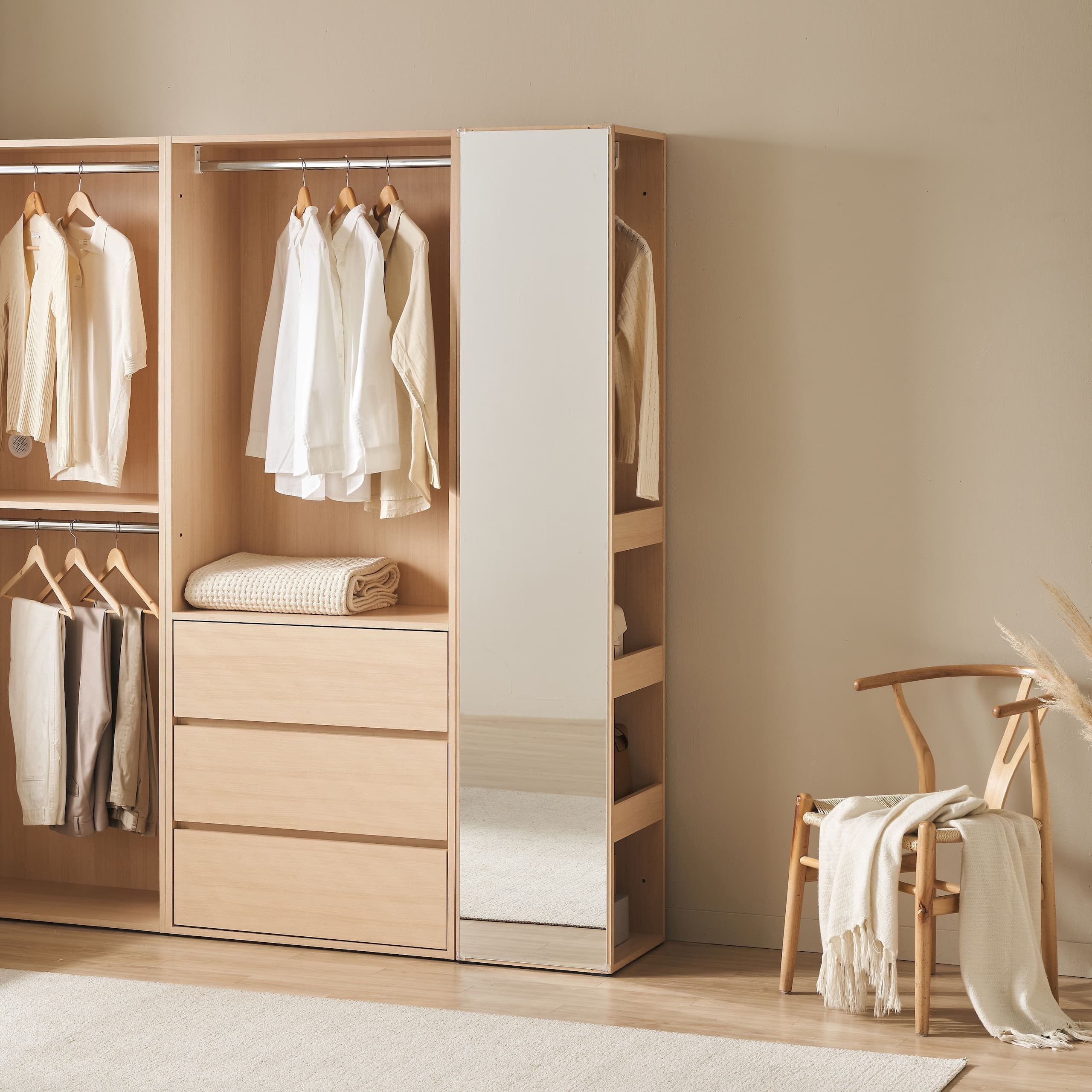 레이디가구 레이디가구 이안 드레스룸 시리즈/장롱/옷장/장롱/시스템장 - 최저가 59,900원