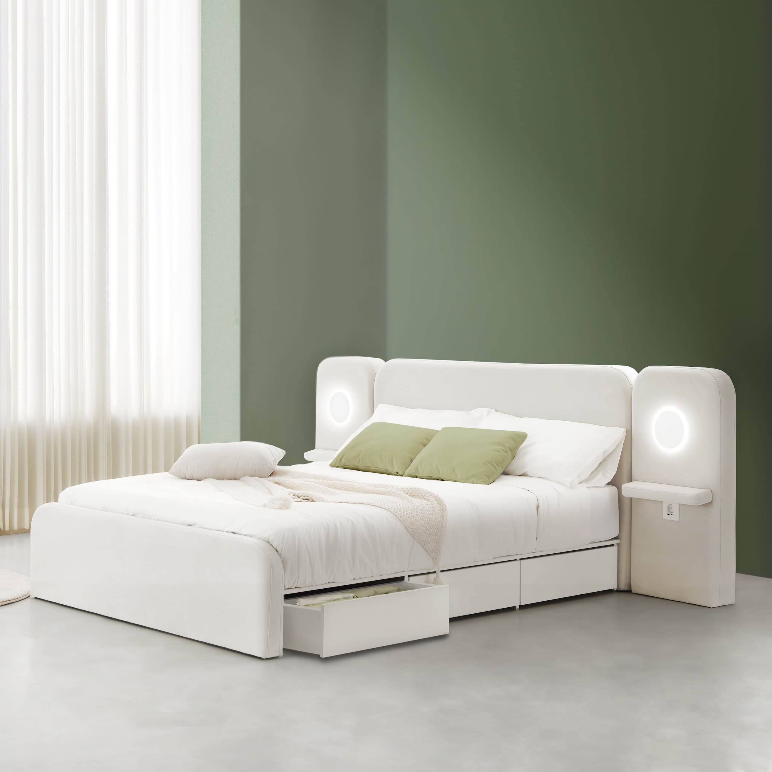 이노센트 셀린 아쿠아텍스 패브릭 호텔 수납 침대 SS/Q (+매트리스)