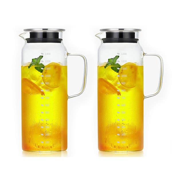 탑메이드 1+1 스테인레스 내열유리 물병 1.3L