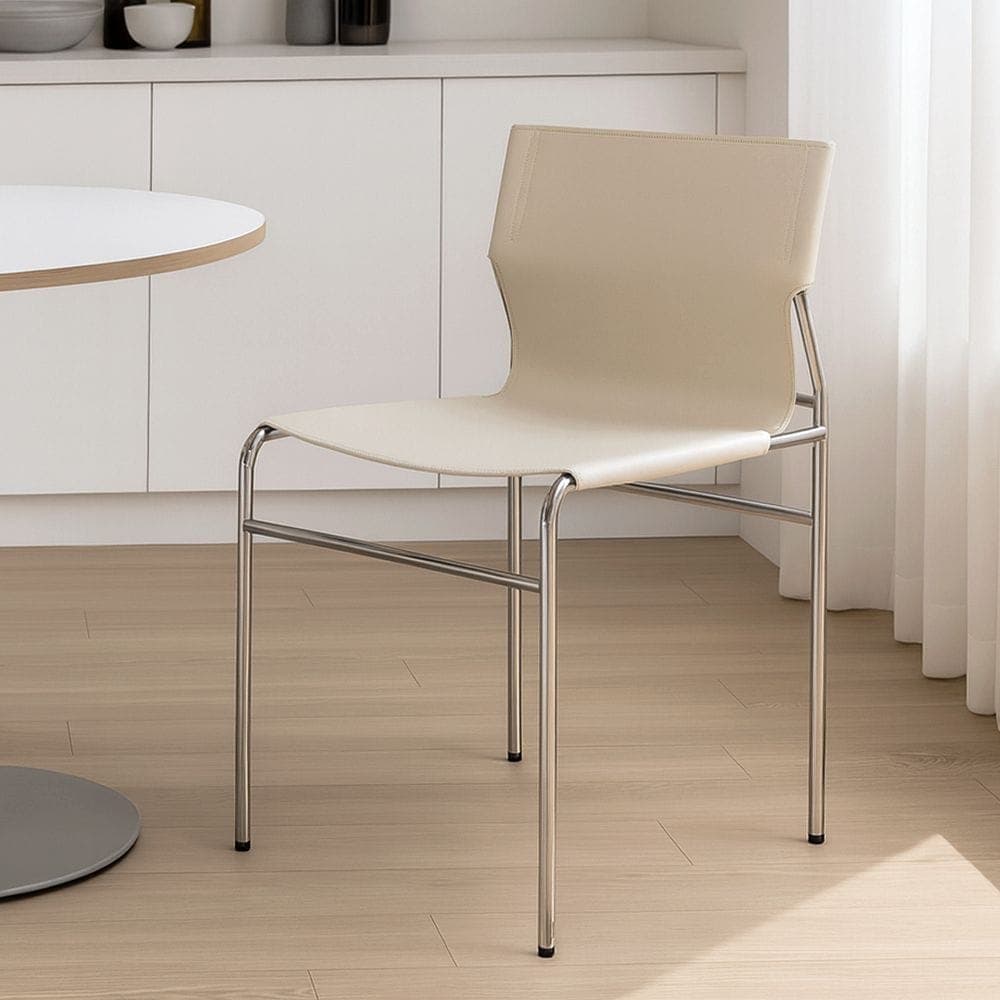 에이비퍼니쳐 하멜 뉴트로 미드센추리 가죽 스테인레스 카페 의자 - 최저가 156,240원