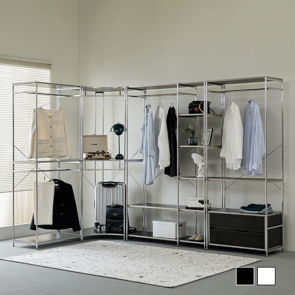 홈앤힐 무드랙 시스템장 아파트 드레스룸 시스템옷장 선반 1200 행거