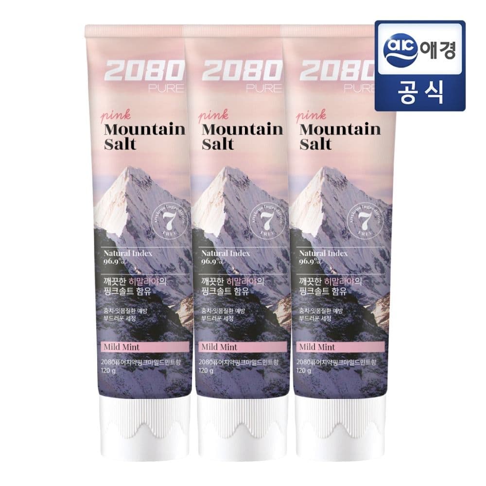 애경 2080 히말라야 퓨어 마운틴 솔트치약 120g 3입x4개 (총12개)