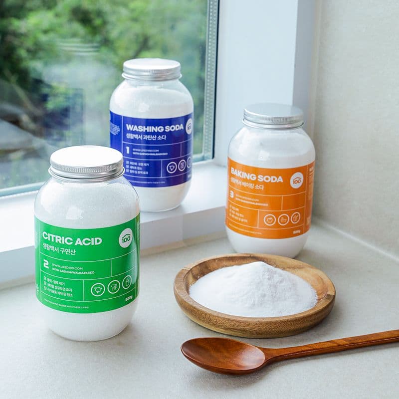 생활백서 천연세제 3종세트 500g (베이킹소다+과탄산소다+구연산)