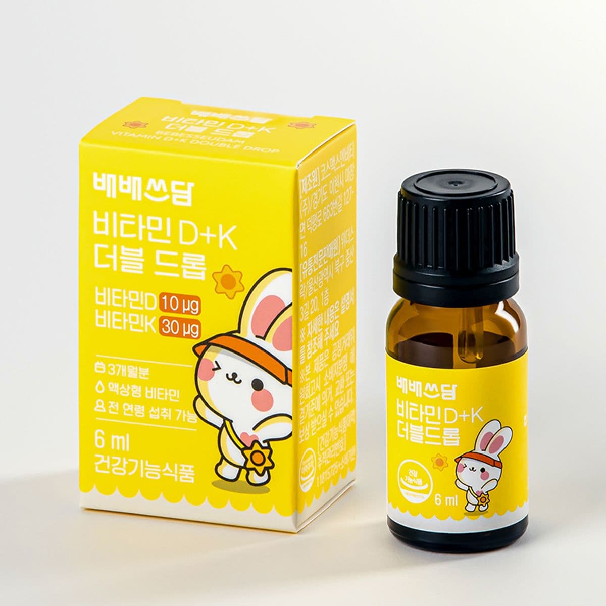 위더스락 배배쓰담 비타민D 비타민K 드롭 어린이 아기 영 유아 400IU 6ml, 1개