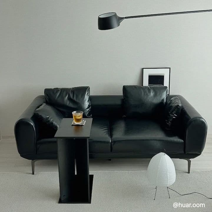 수수가구 툰 1인용/2인용/3인용 가죽 소파 블랙