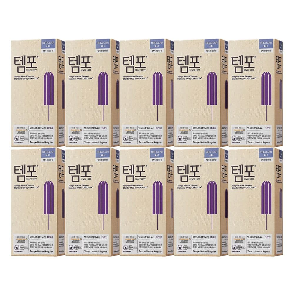 템포 템포 탐폰 내추럴 레귤러 8P X 10팩