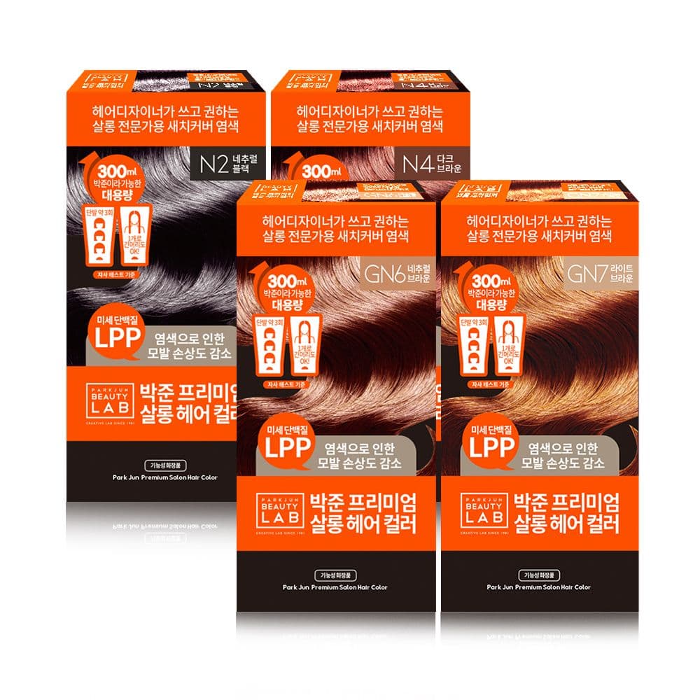 박준뷰티랩 대용량 새치커버 컬러 염색약 패키지 300ml